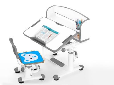 Комплект парта и стульчик Mealux BD-10 c серой кромкой, белой столешницей